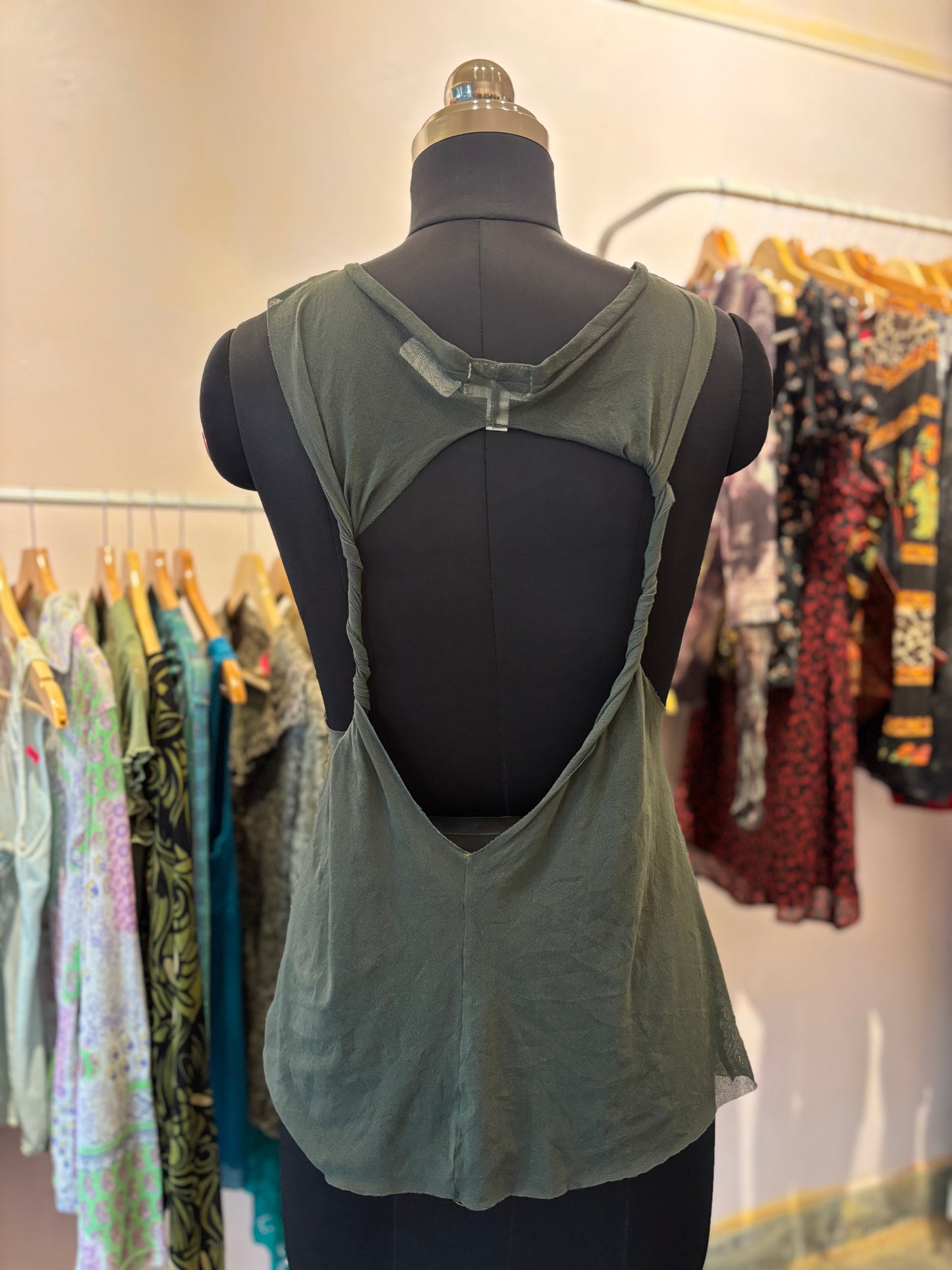 Olive street wear backcut top
