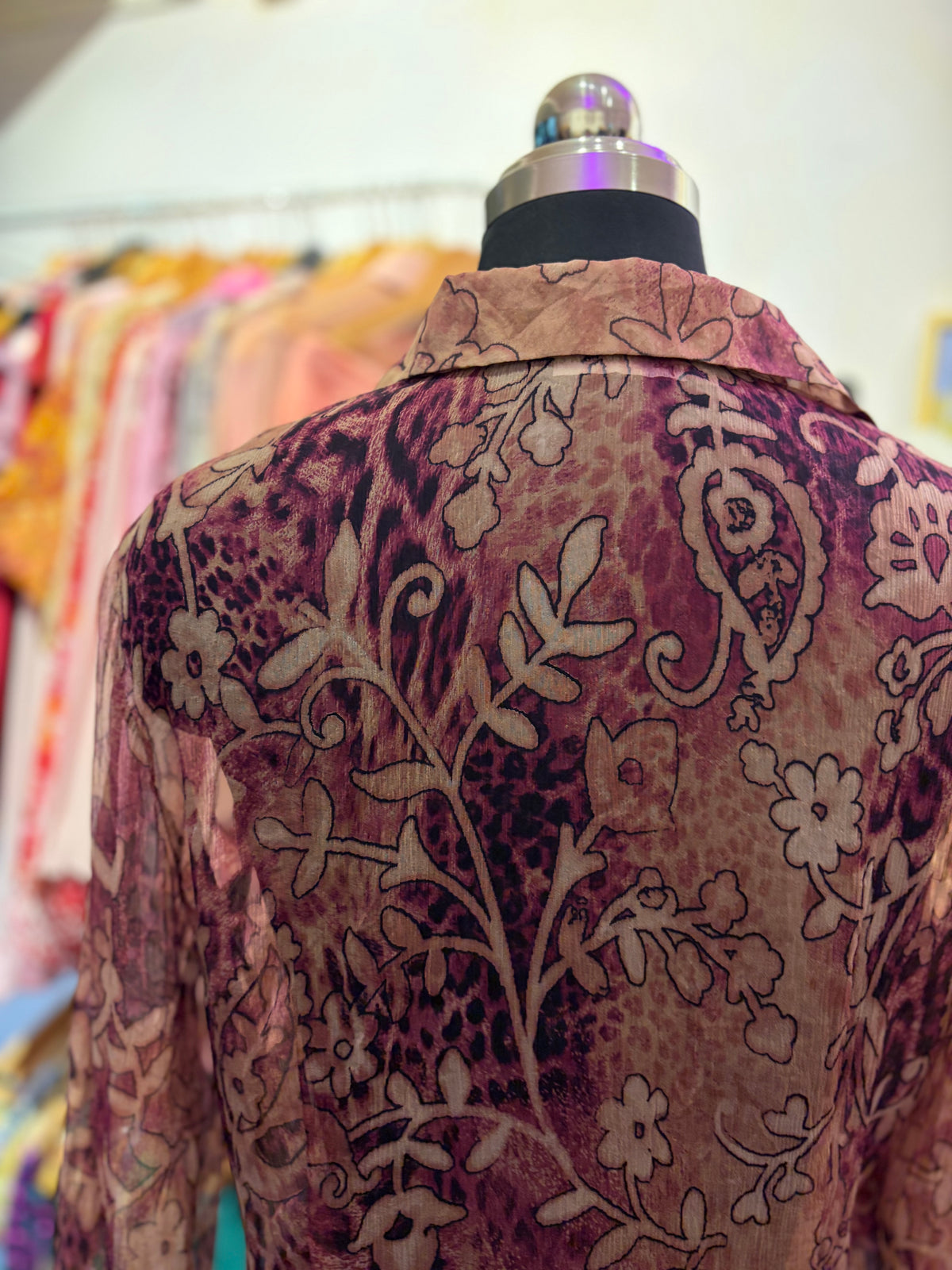 Rare find! Leopard floral silk shirt