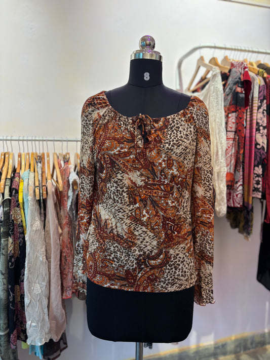 Paisley leopard top