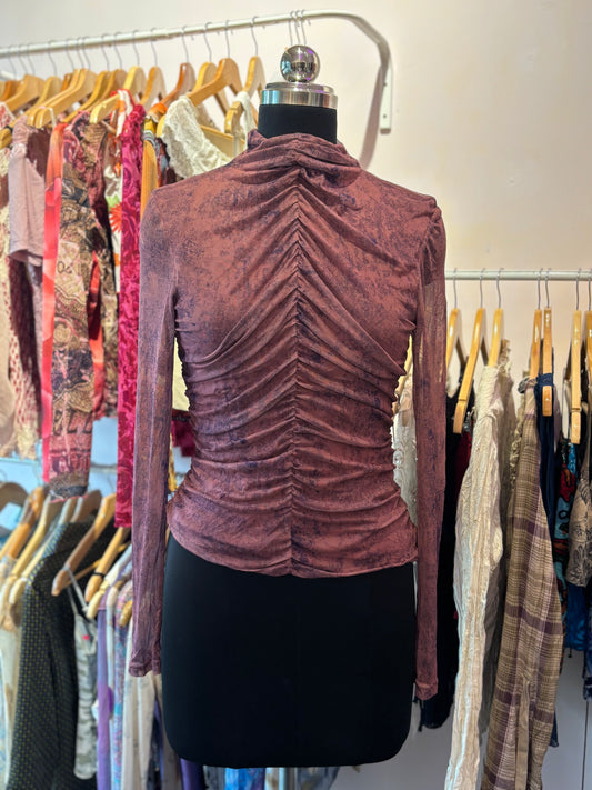 Raspberry high neck top