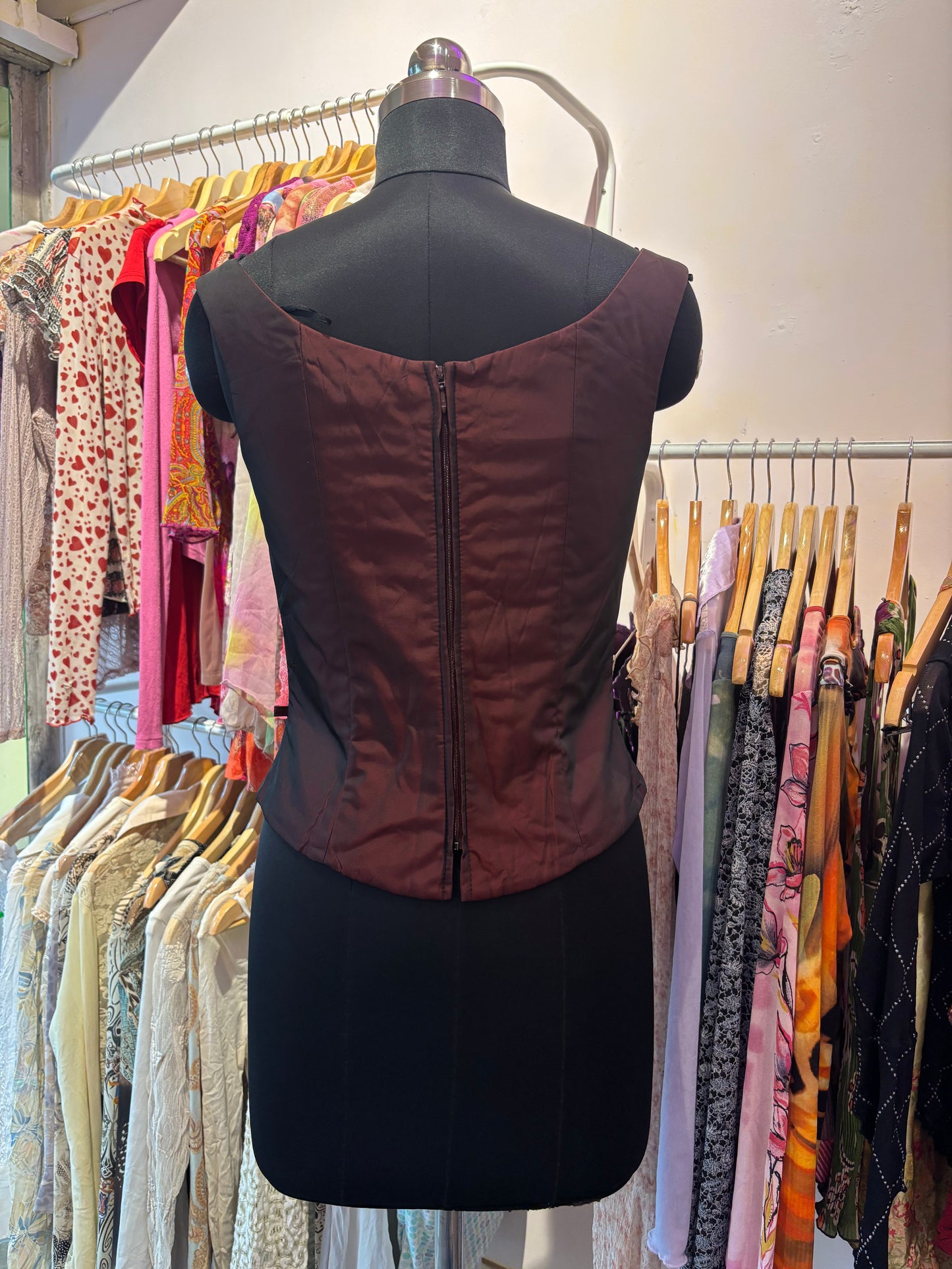 Bridgeton maroon corset