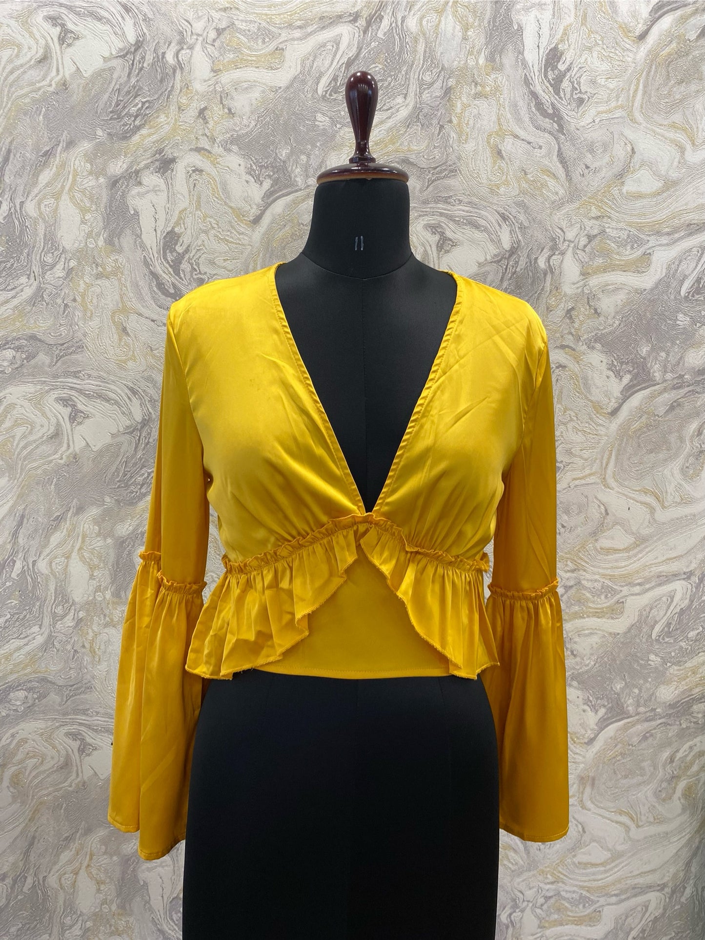 Yellow satin top