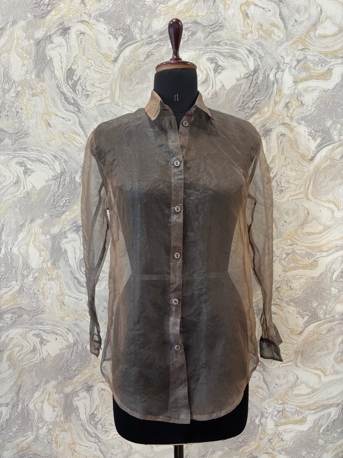 Olive sheer shirt