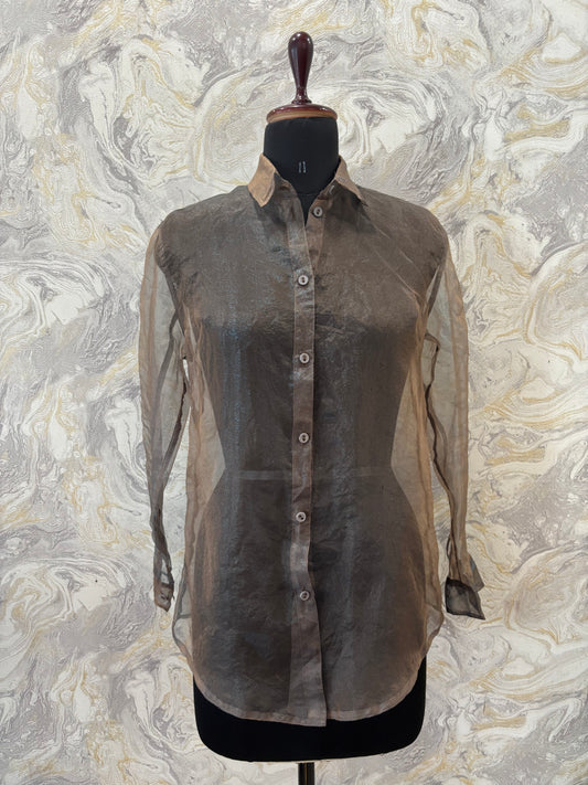 Olive sheer shirt