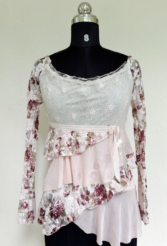 Floral lacy top with embroidered details