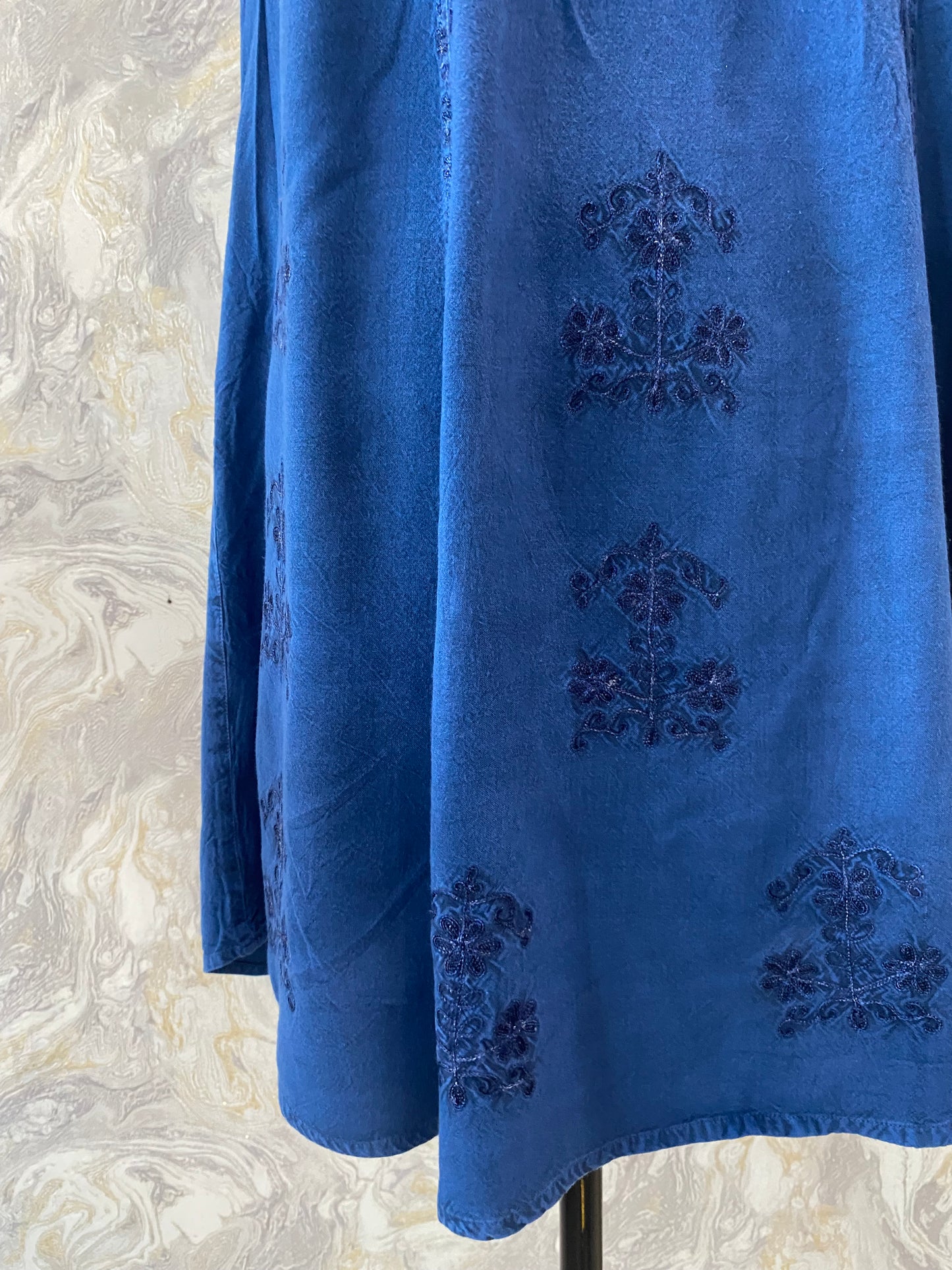 Blue embroidered dress