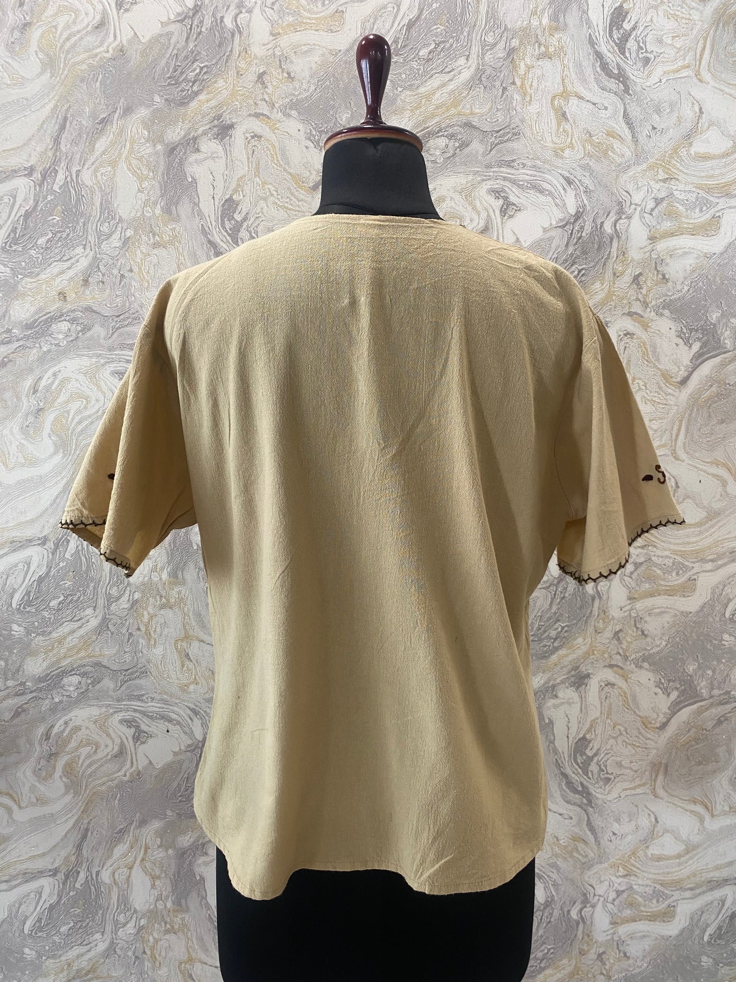 Handwork vintage beige top