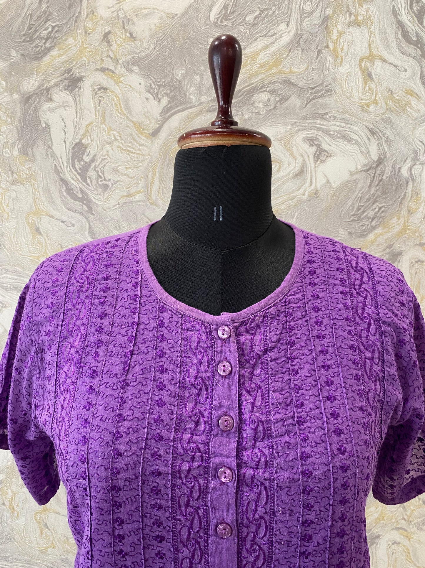 Purple chikankari top