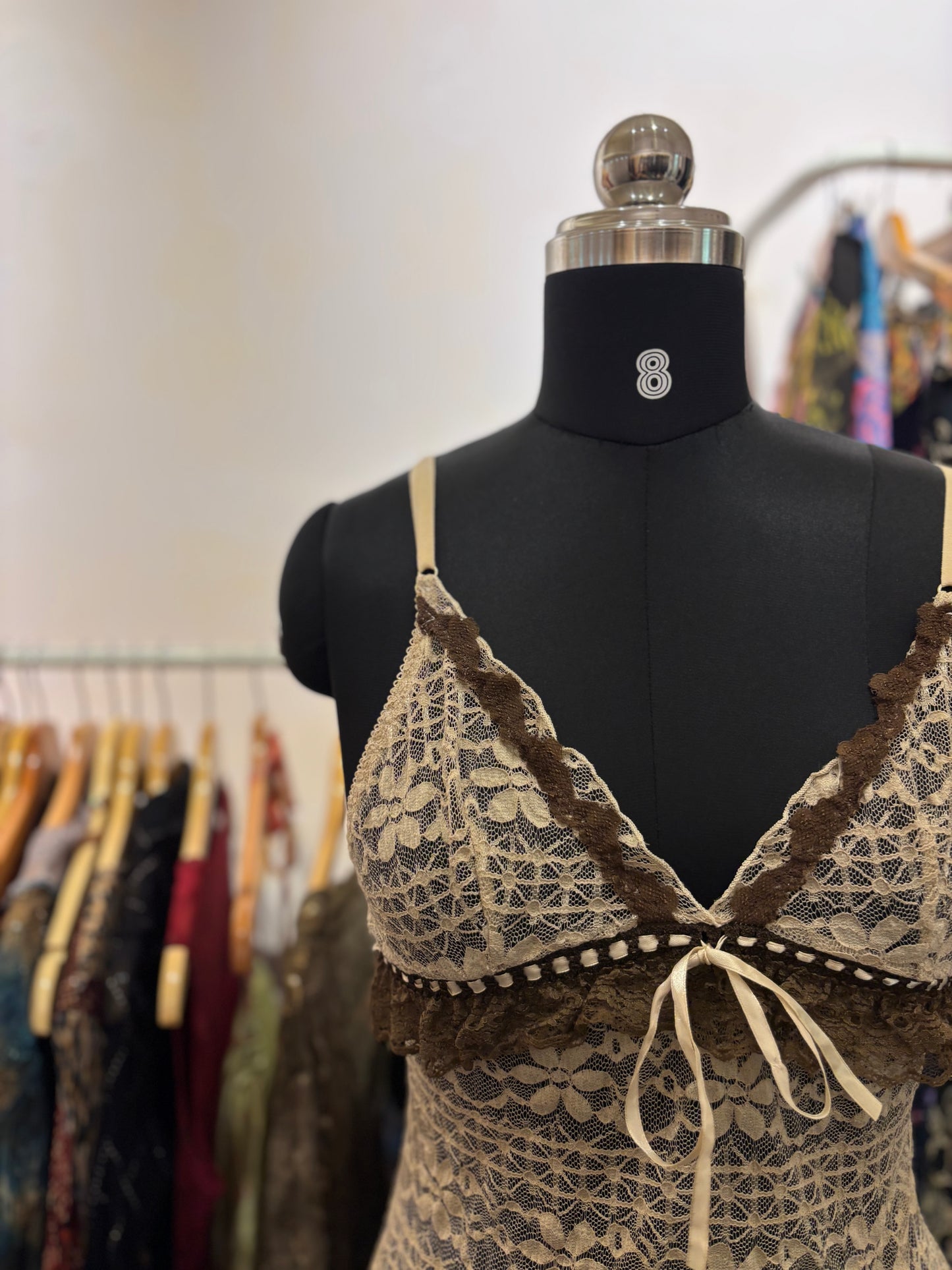 Cappuccino lacy short dress