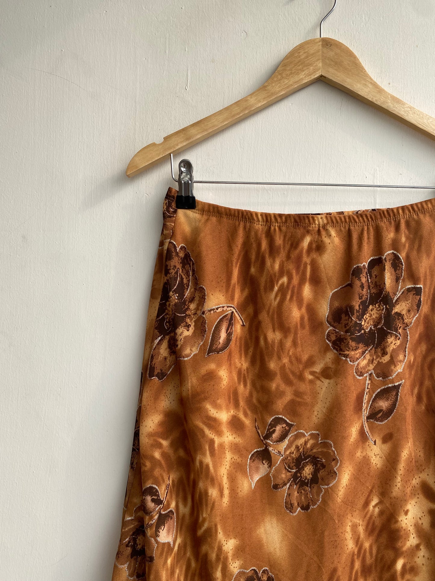 Golden floral skirt
