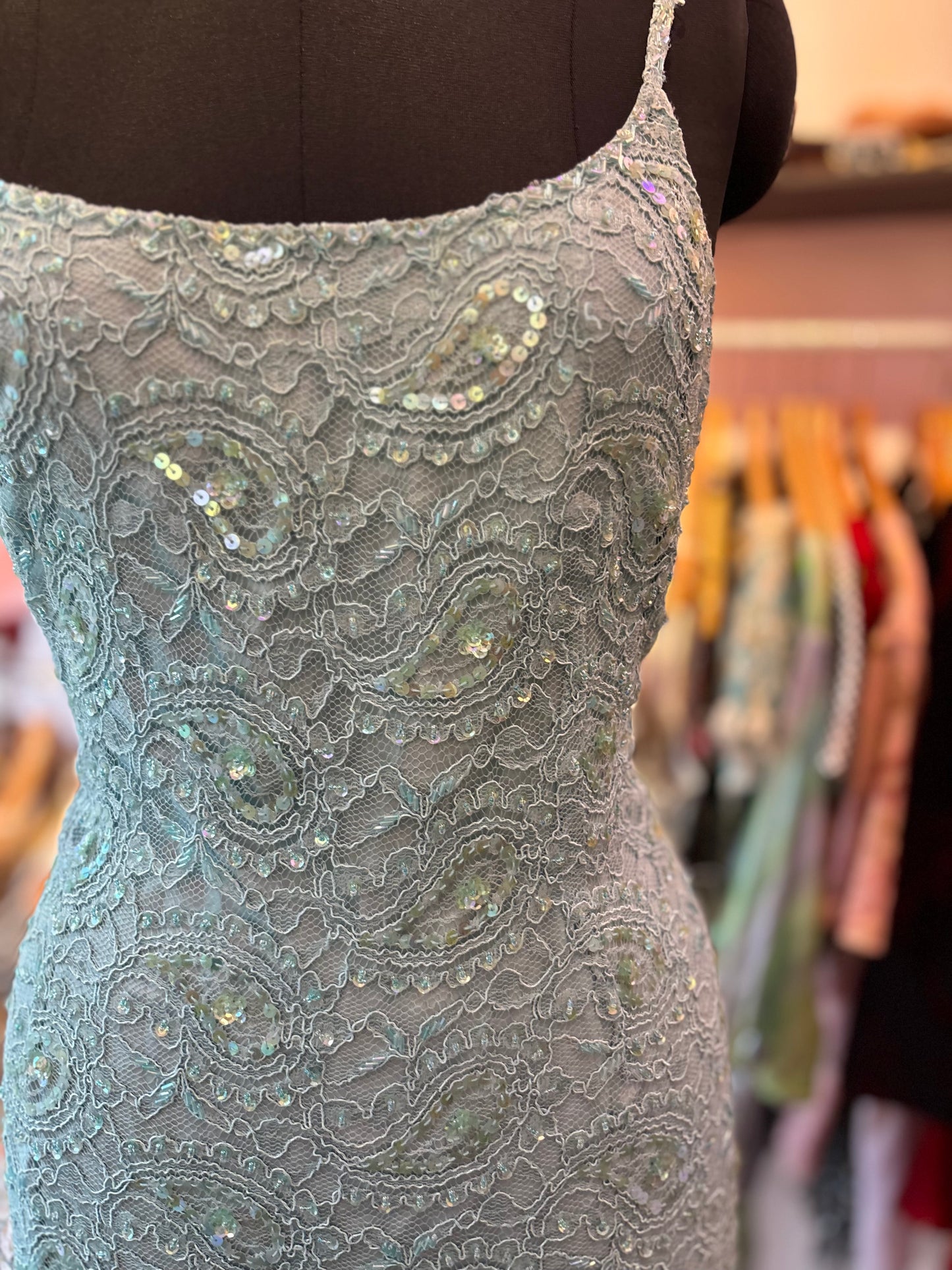 Vintage paisely sequins dress
