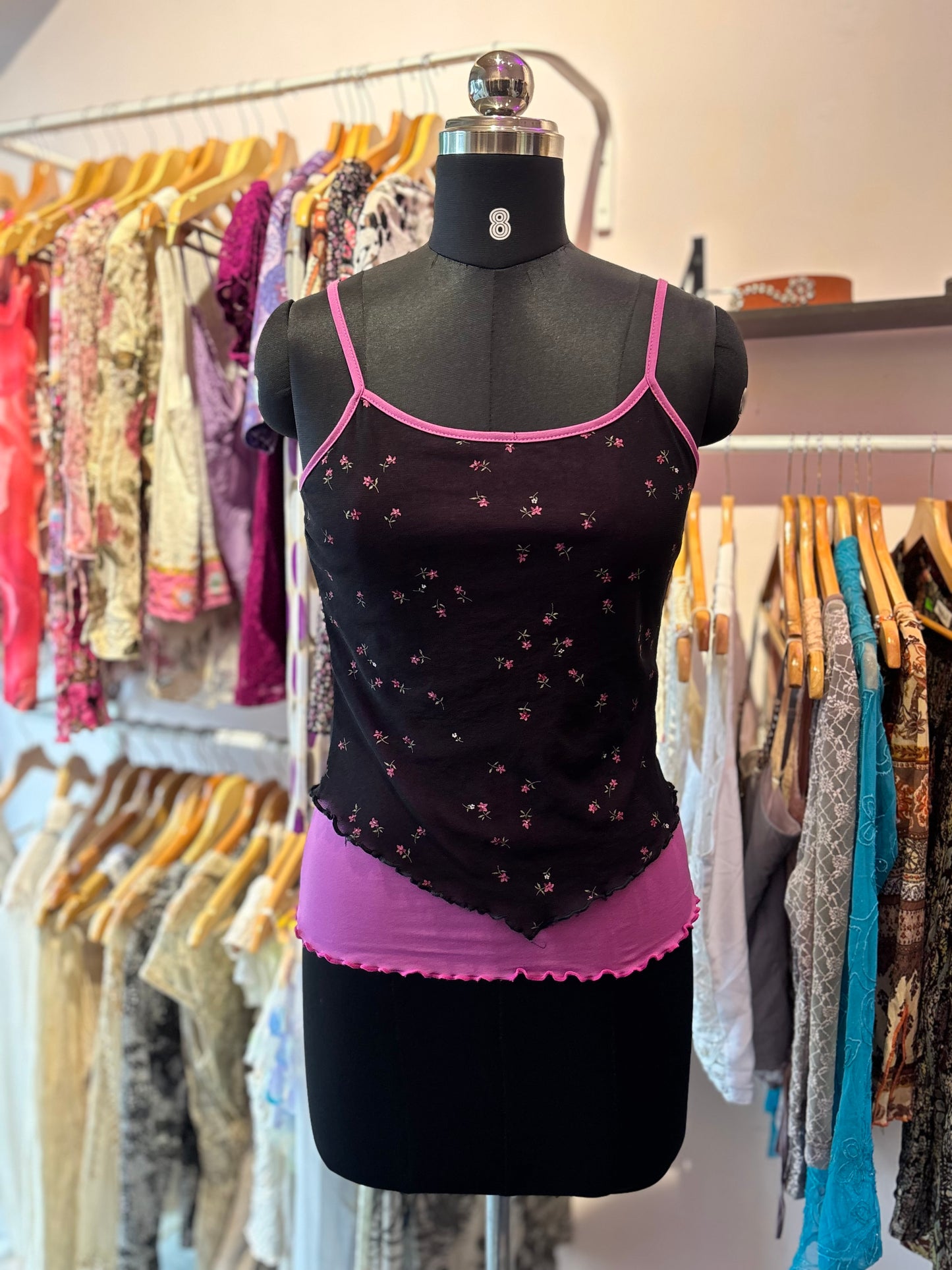 Dual tone floral cami
