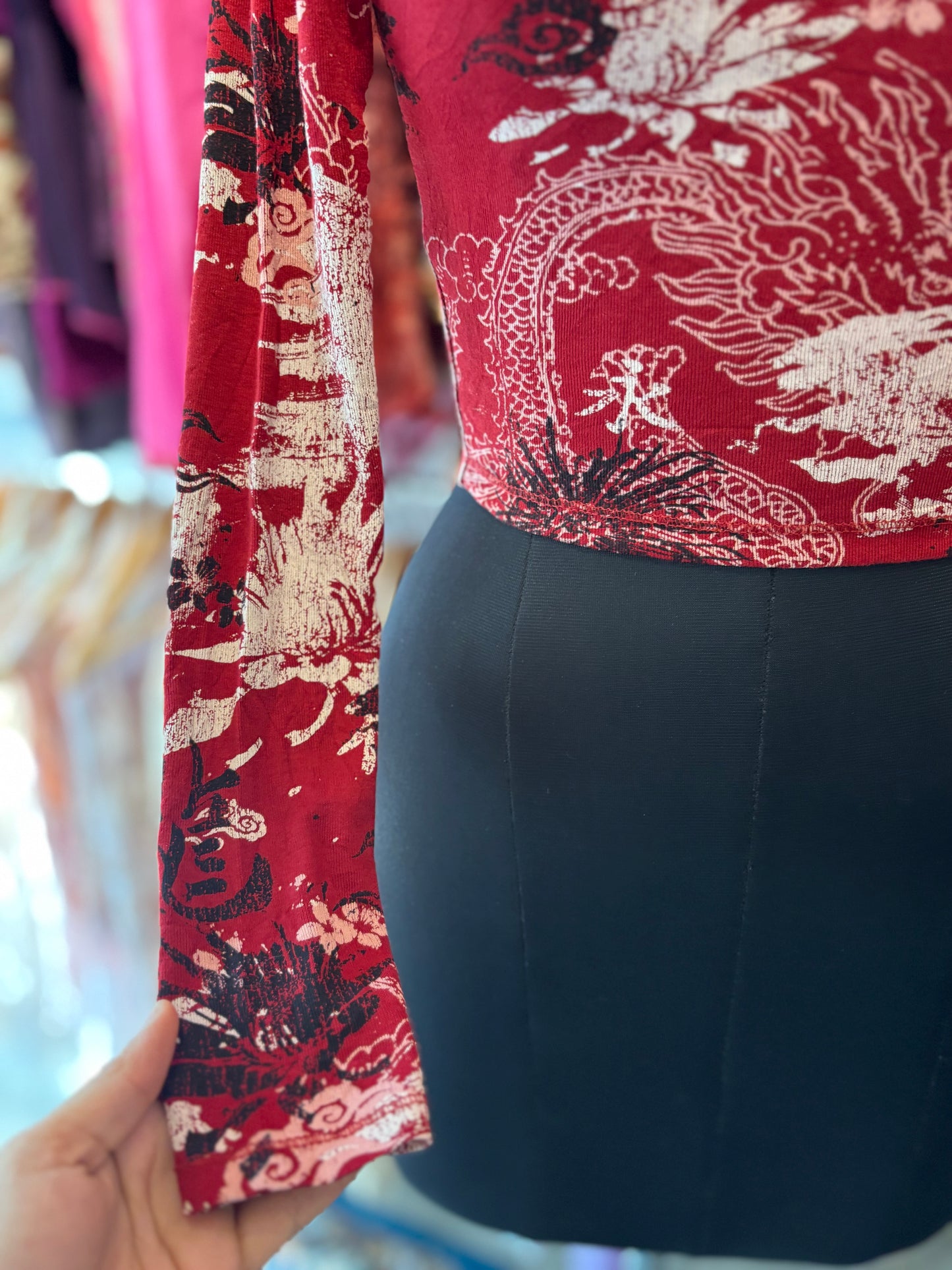 Asian print top
