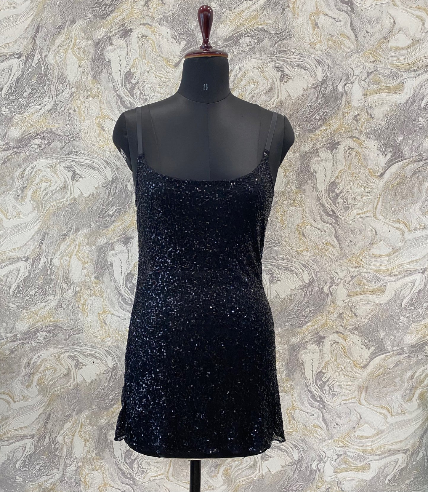 Classic black sequin dress