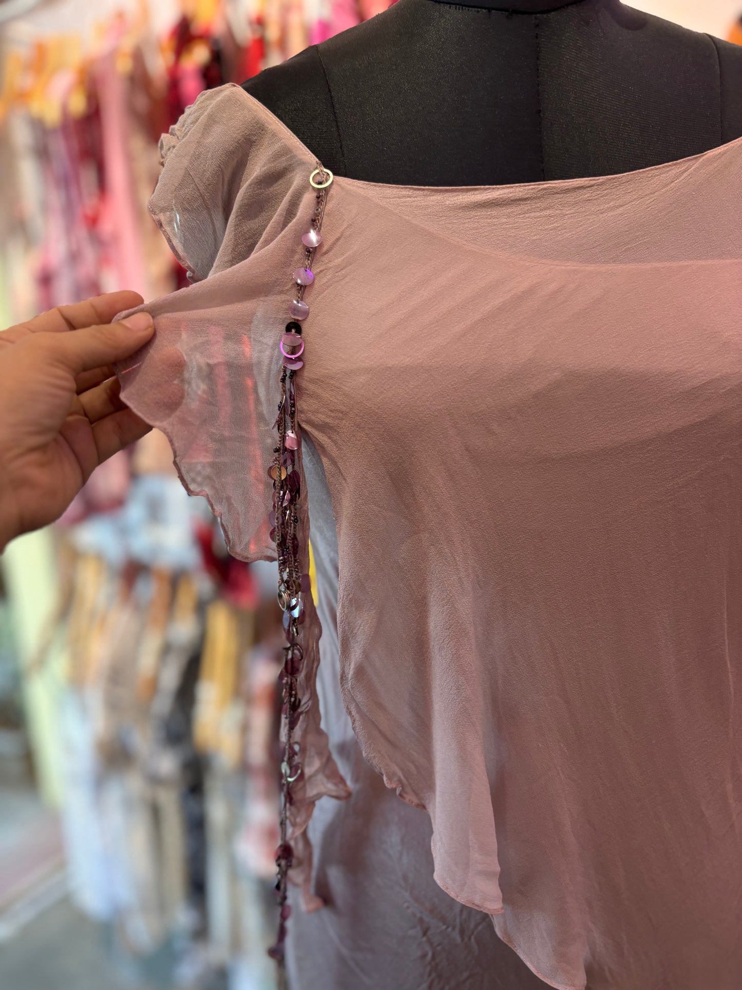 Vintage soft dusty mauve dress