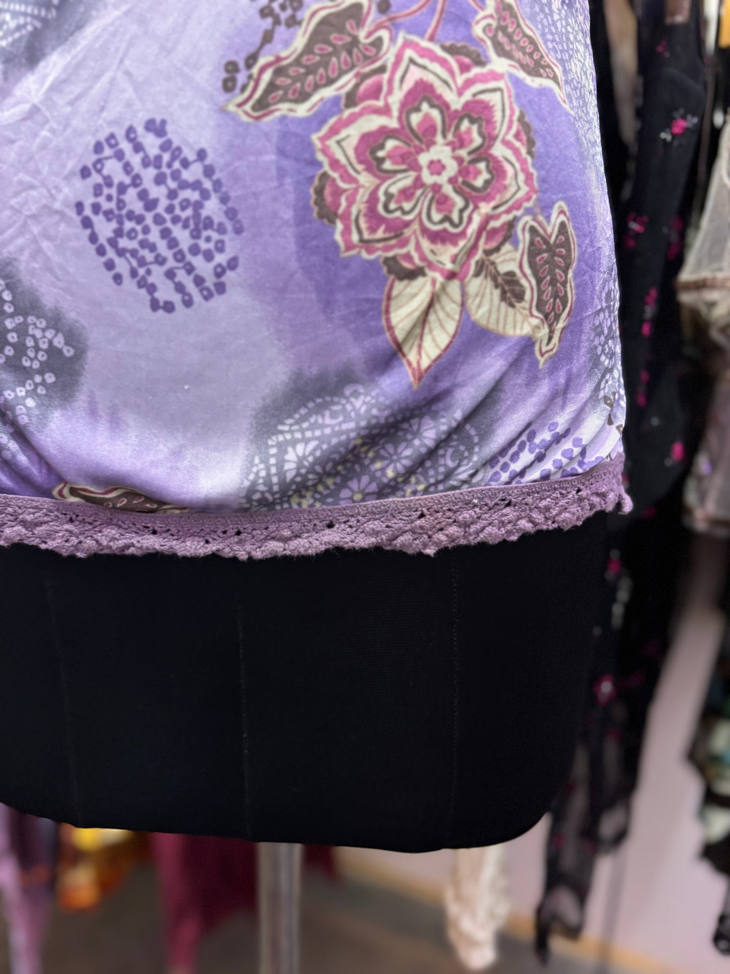 Psychedelic crochet neck cami