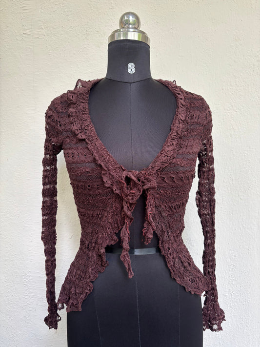 Coffee lacy top