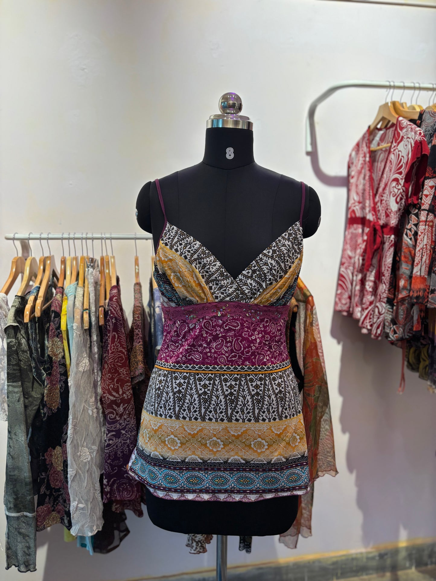 Indie cami with sequins waist