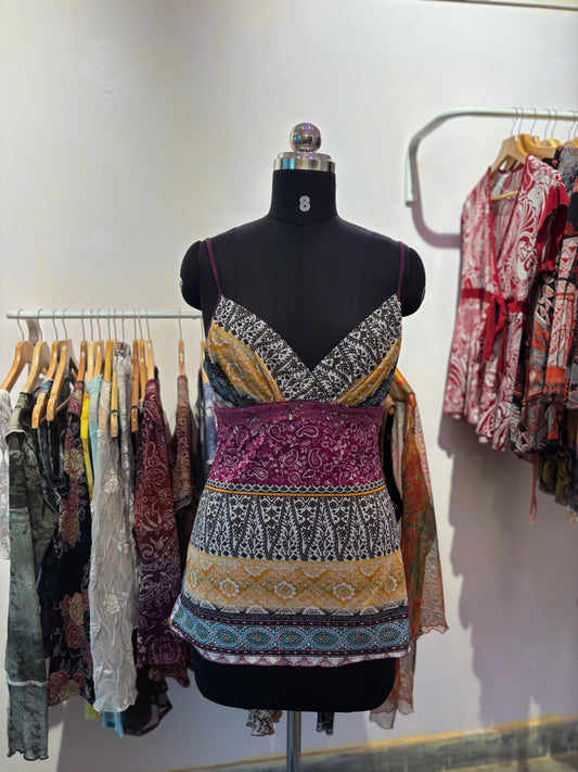 Indie cami with sequins waist