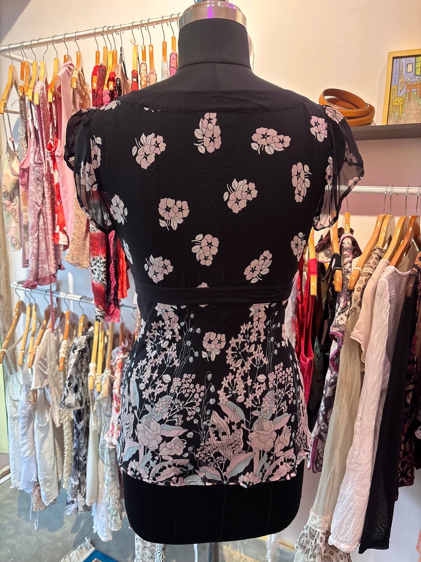 100 percent silk floral top