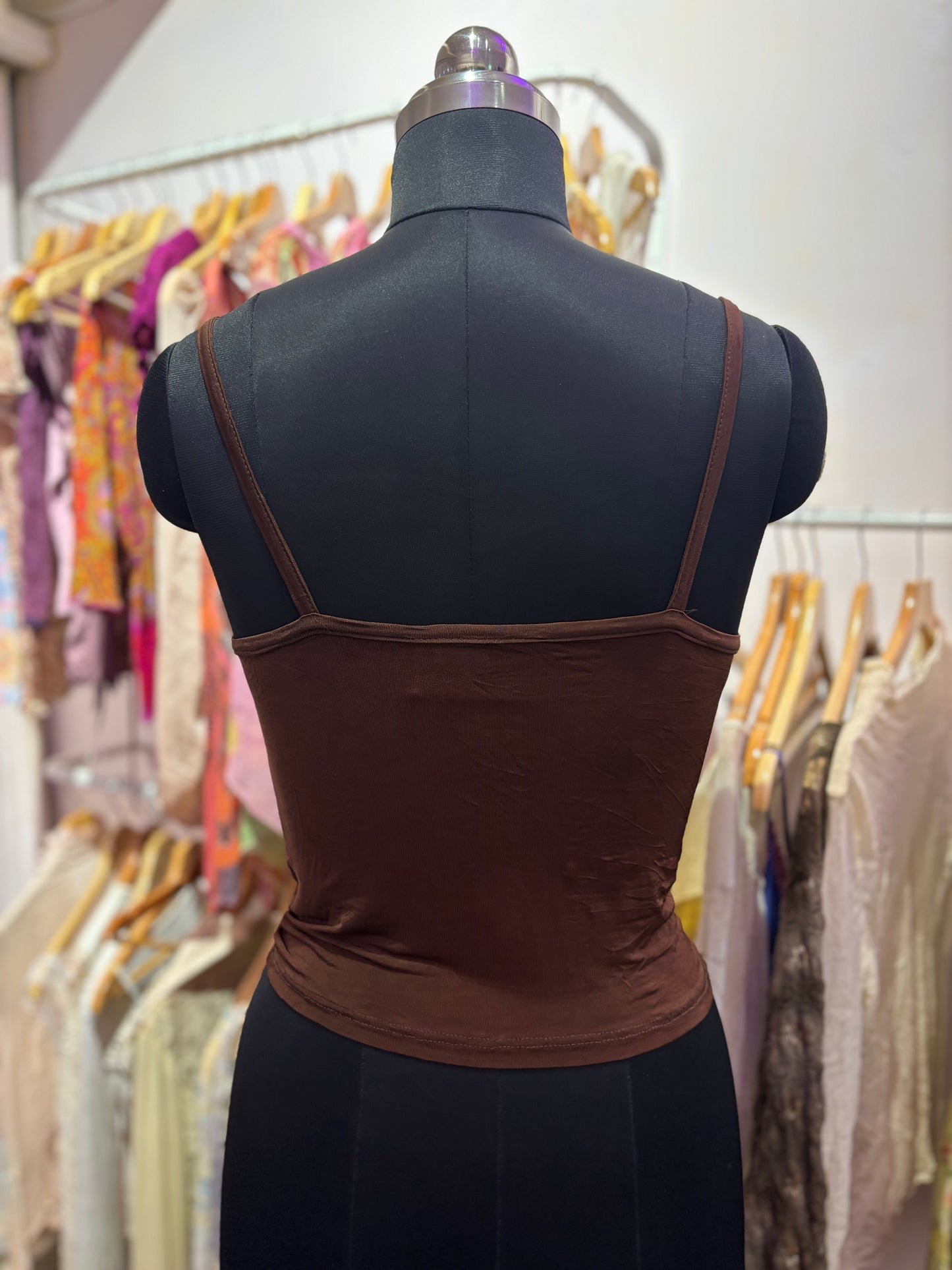 Chocolate cowl top