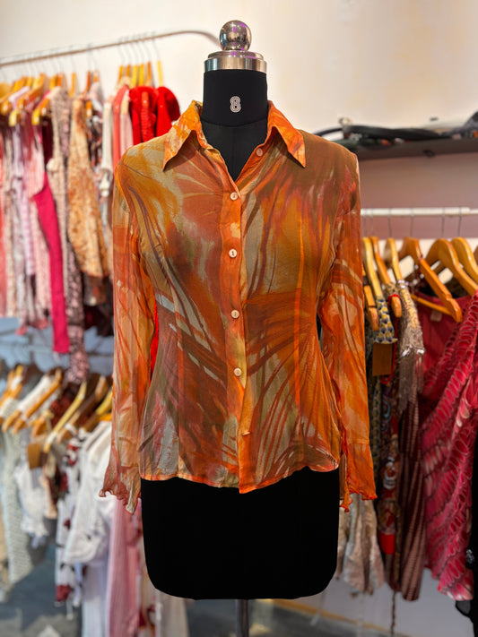 Sun hues silk shirt