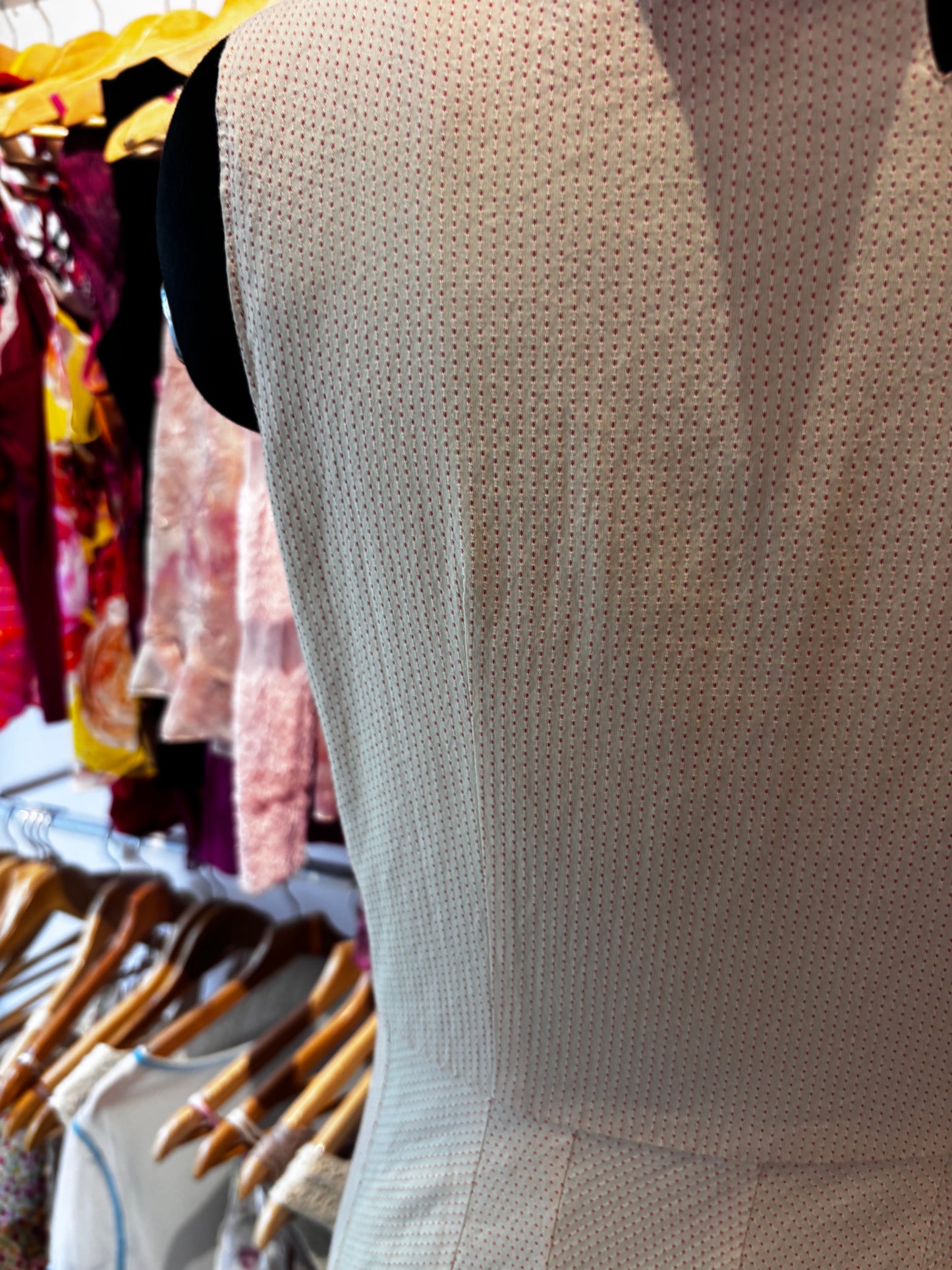 Classic cream and red dot dress
