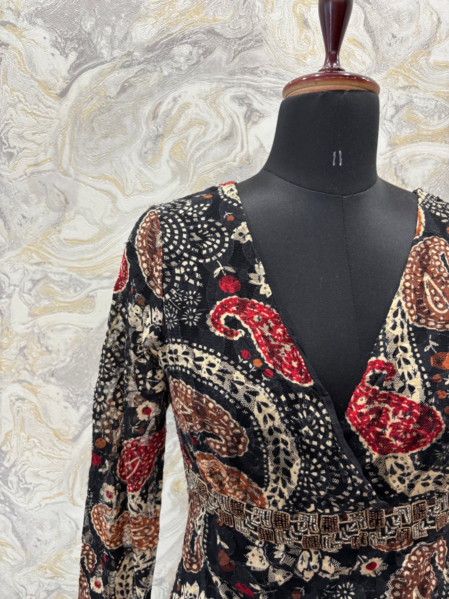 Vintage paisley beaded waist