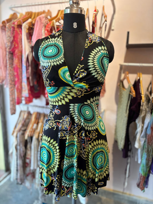 Psychedelic halter neck dress