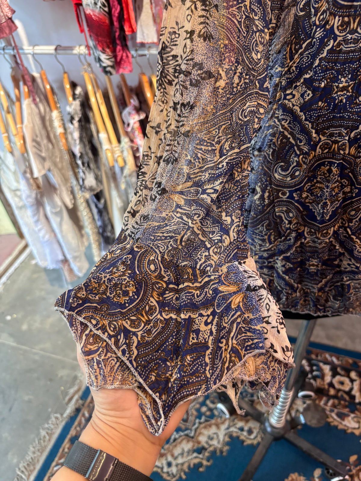 Vintage Paisley & Floral V-Neck Tunic