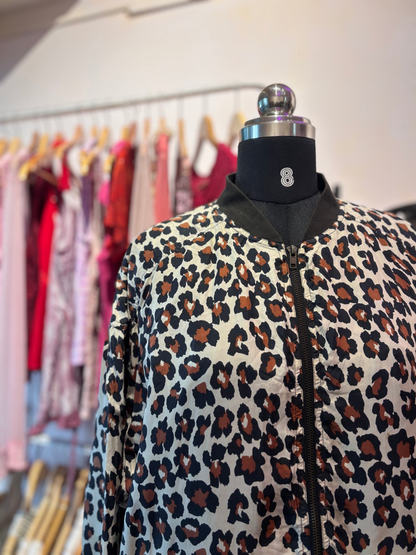 Cat 100 percent silk bomber jacket
