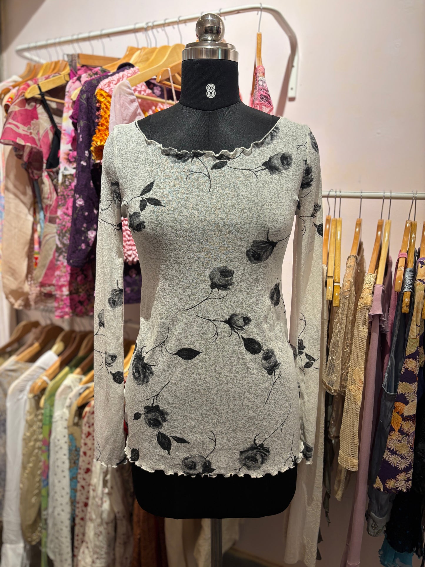 Monochrome Rose  top