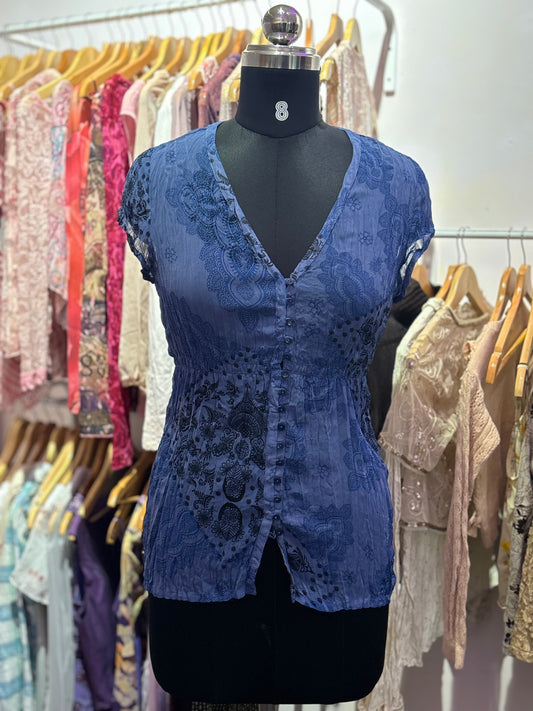 Indigo baroque top