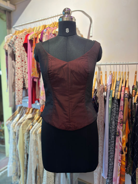 Bridgeton maroon corset