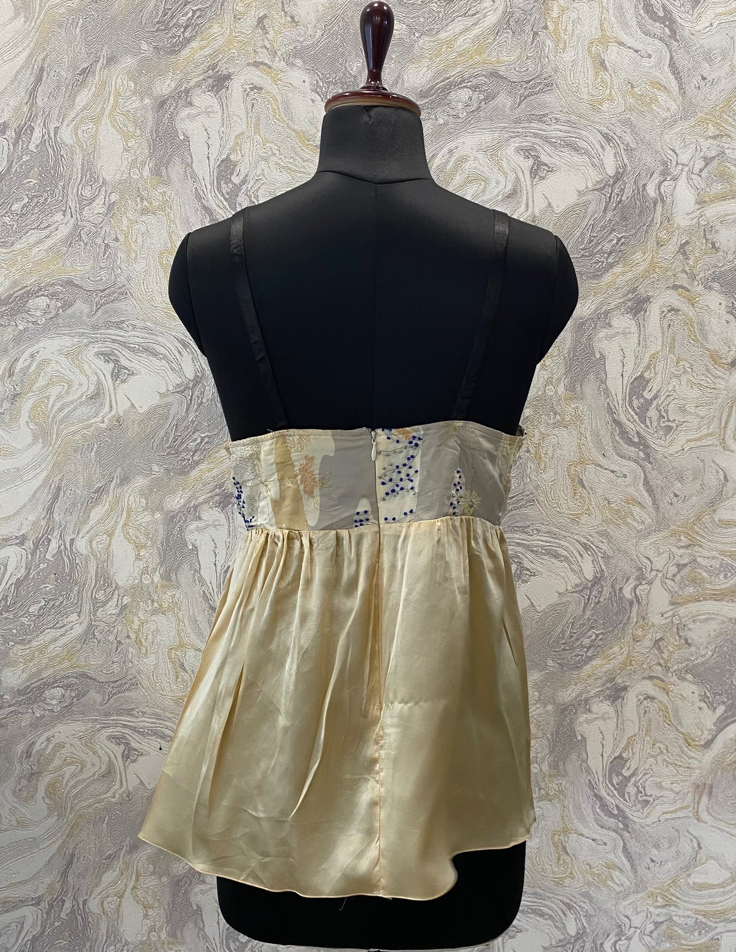 Artsy top with knot embroidery