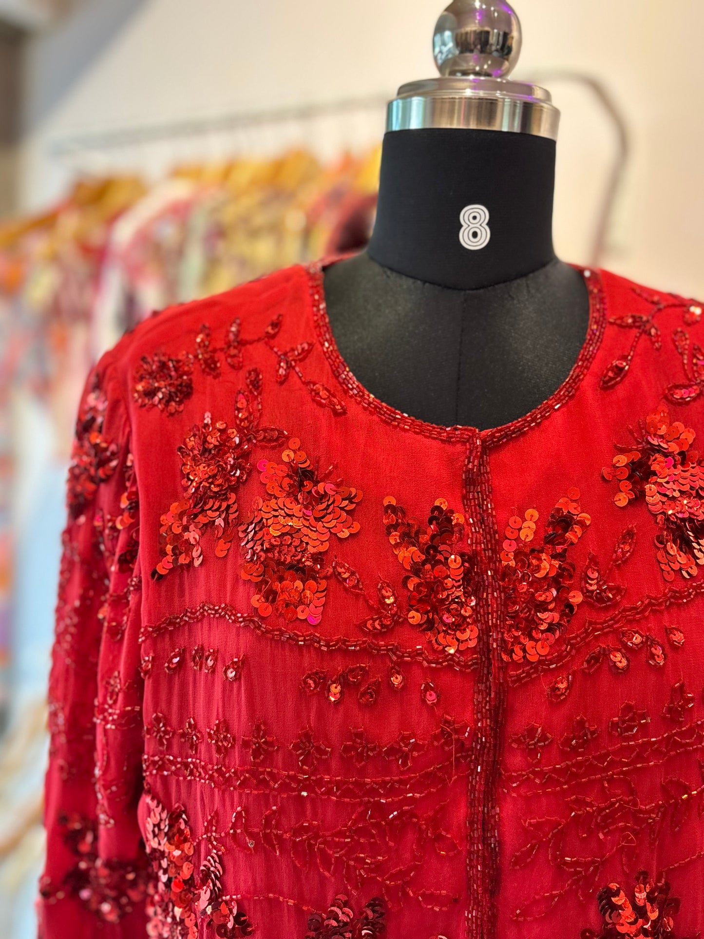 Red vintage sequins jacket