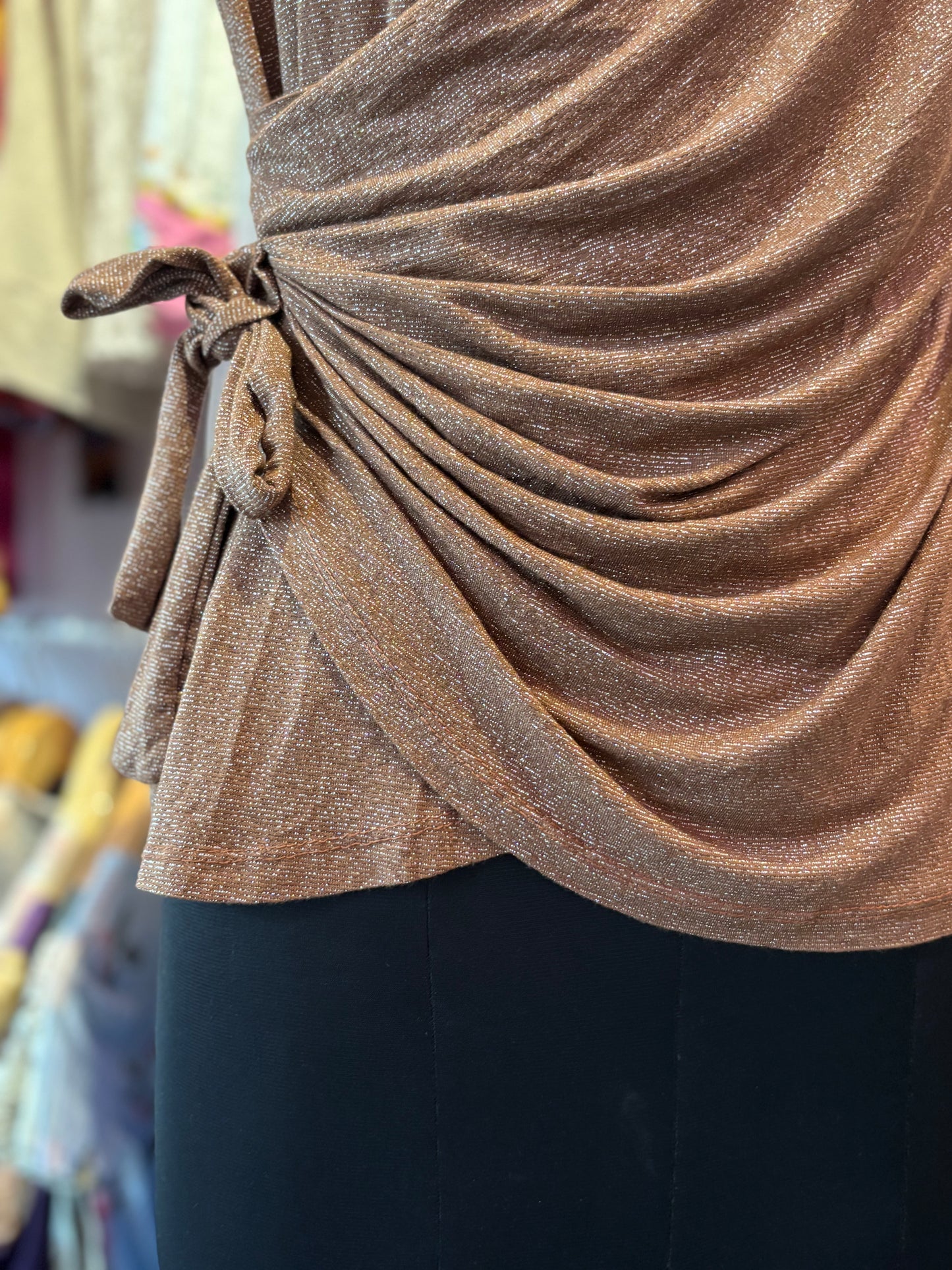 Golden brown shimmer top