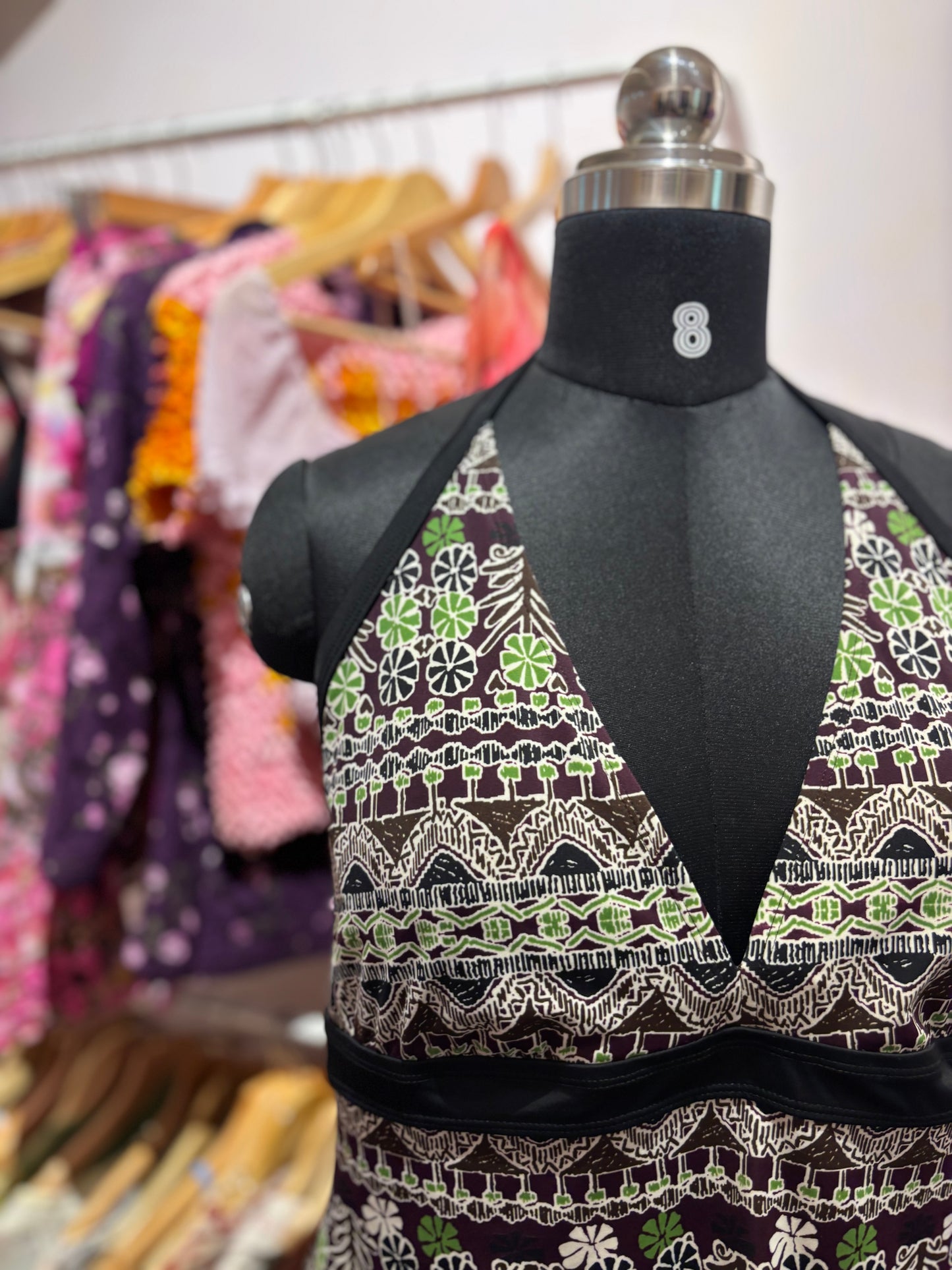 Indie print halter neck