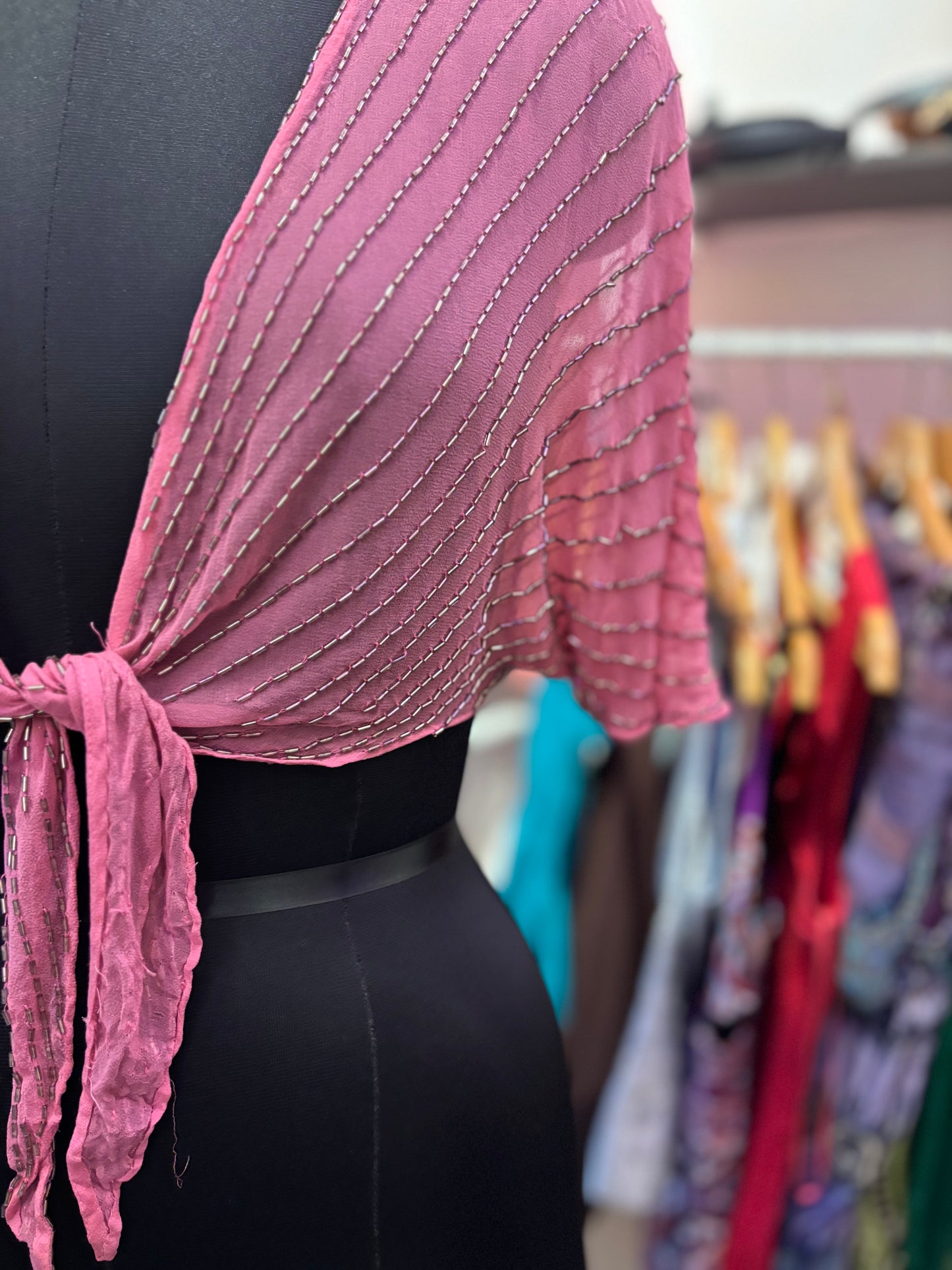 Pink beaded overwear