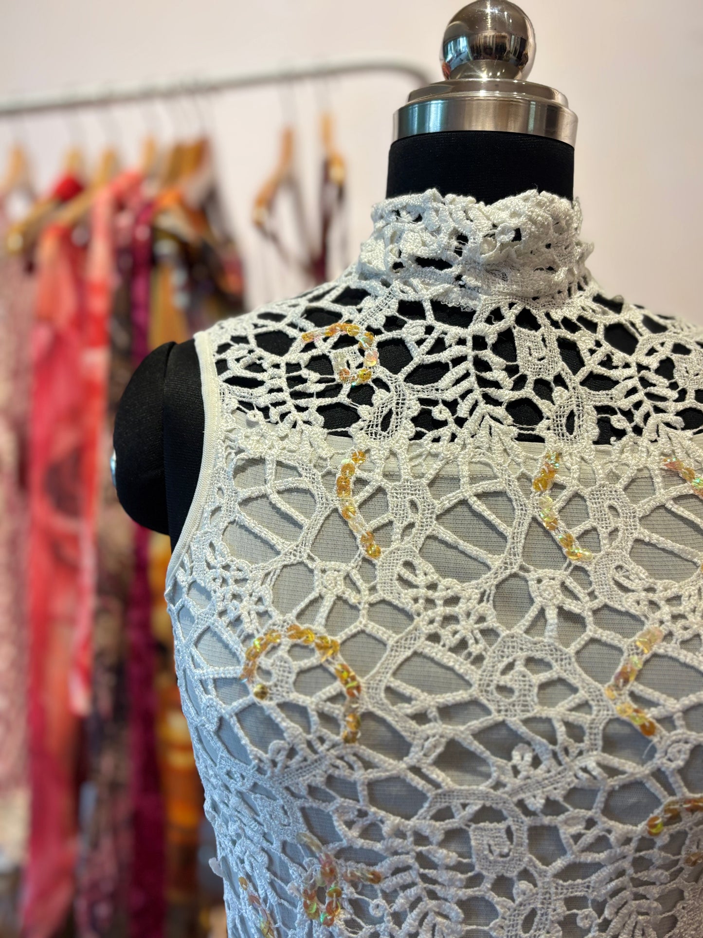 Crochet sequins top
