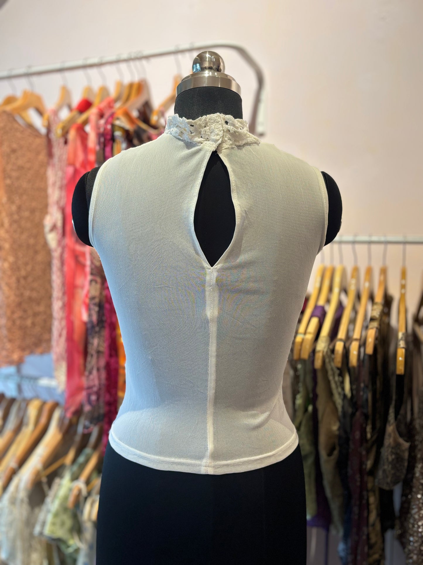 Crochet sequins top