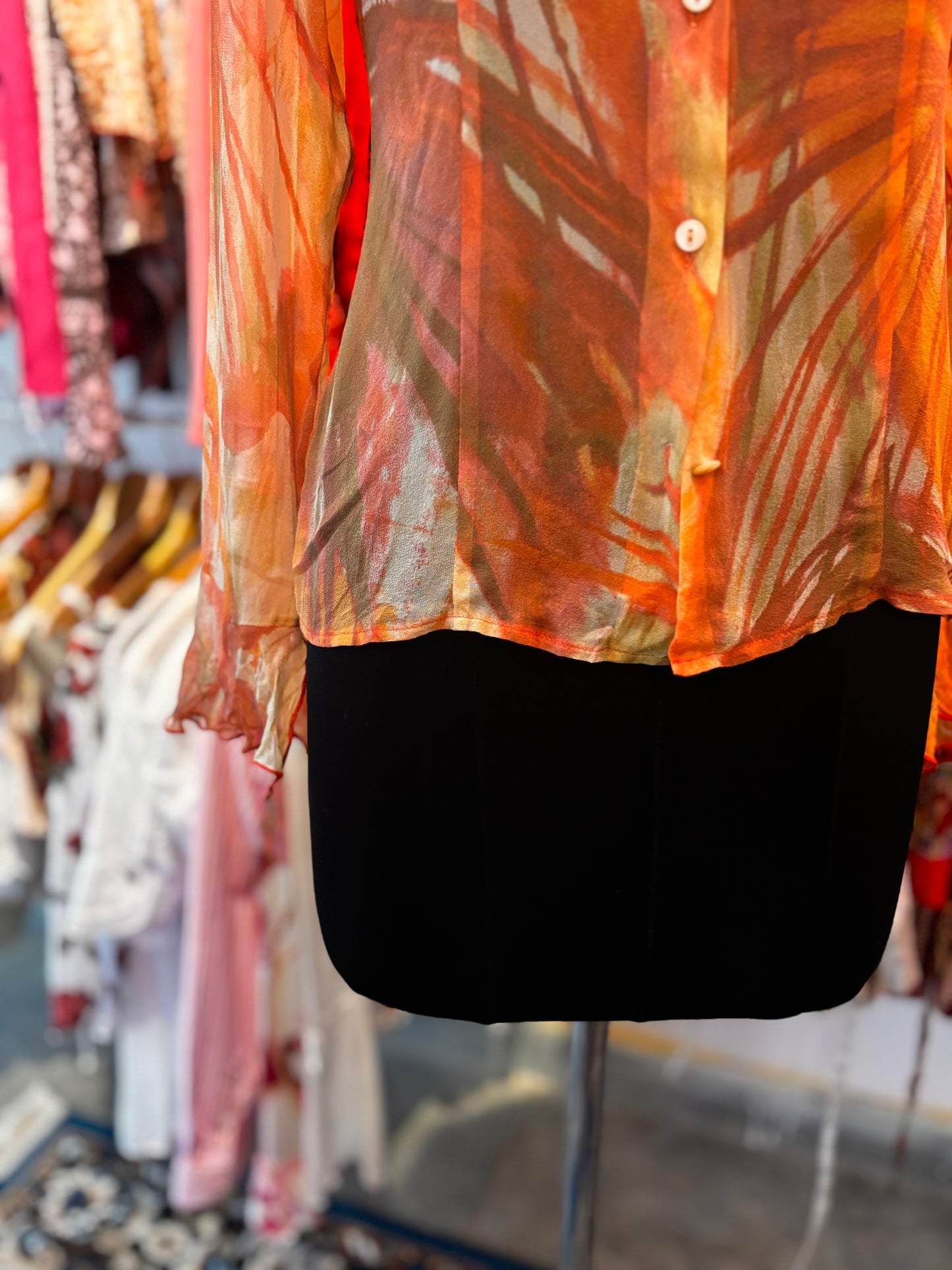 Sun hues silk shirt