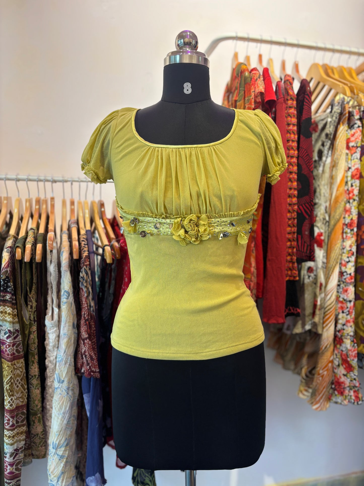 Lime milkmaid top