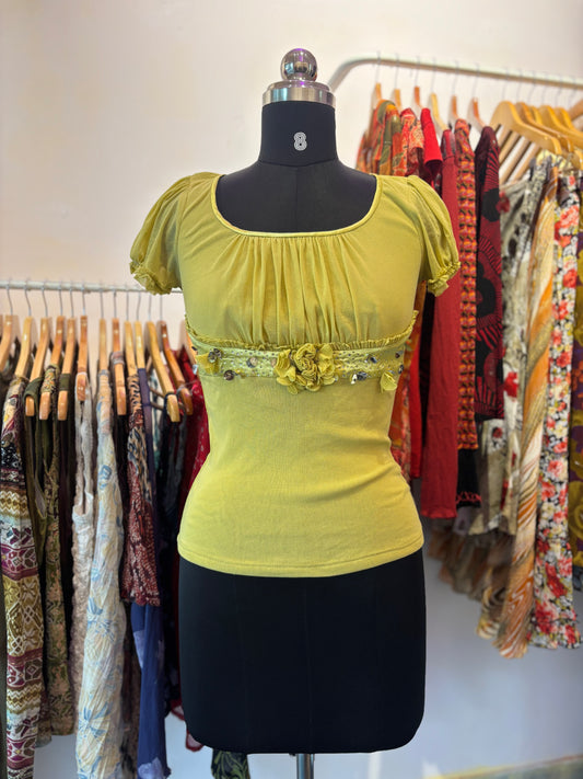 Lime milkmaid top