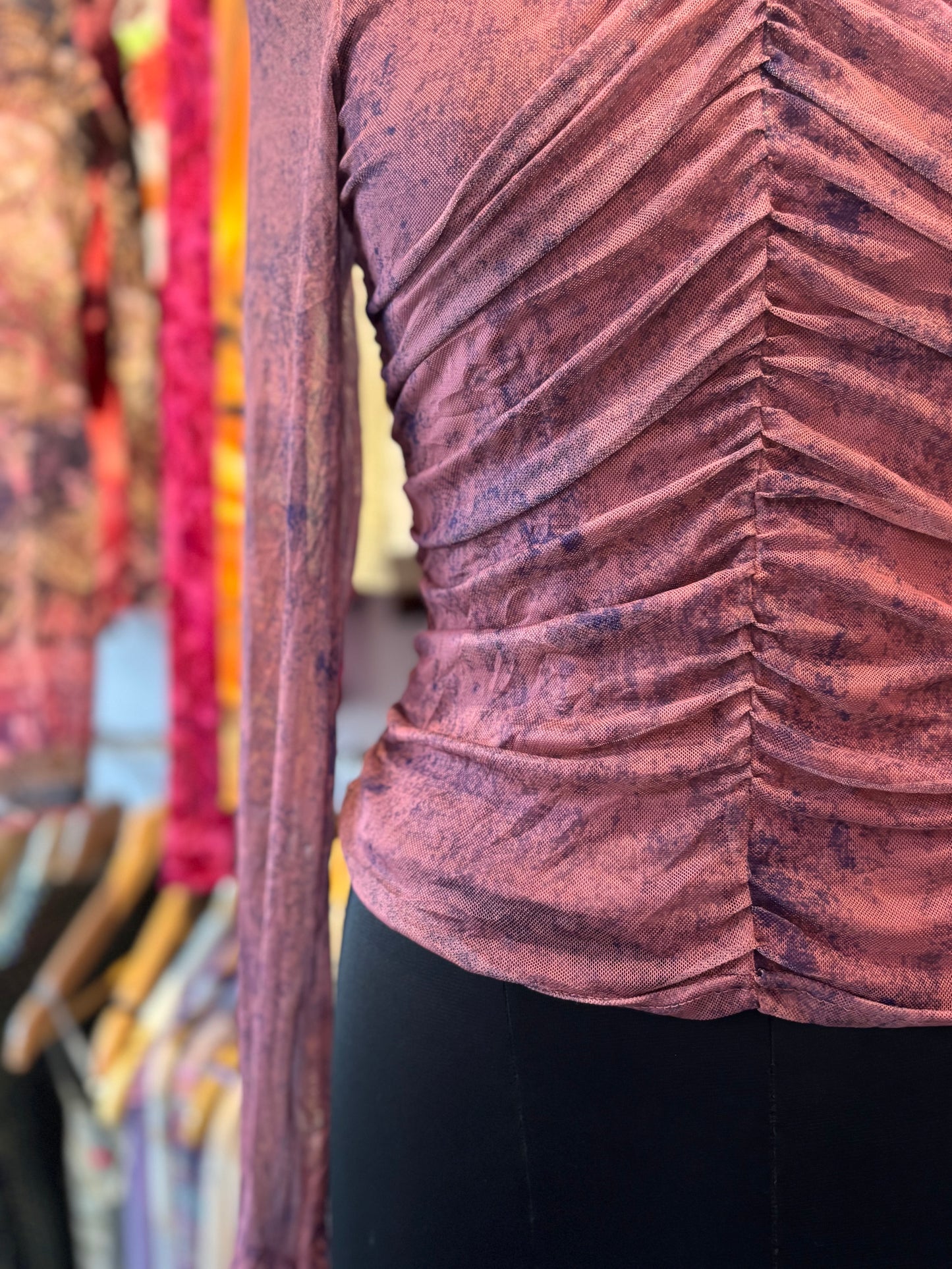 Raspberry high neck top
