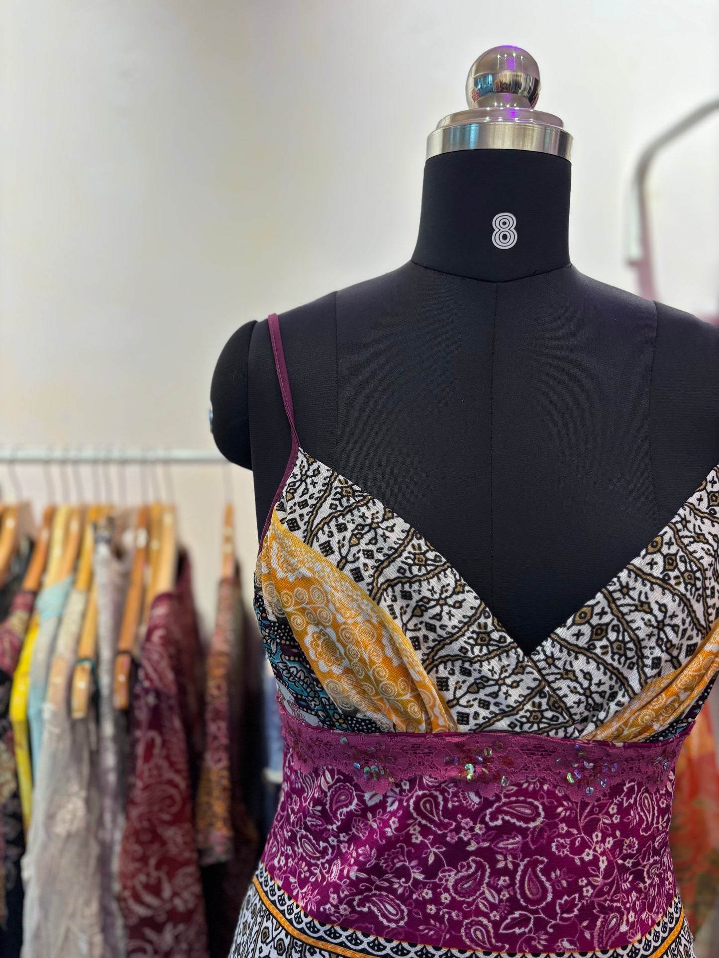 Indie cami with sequins waist