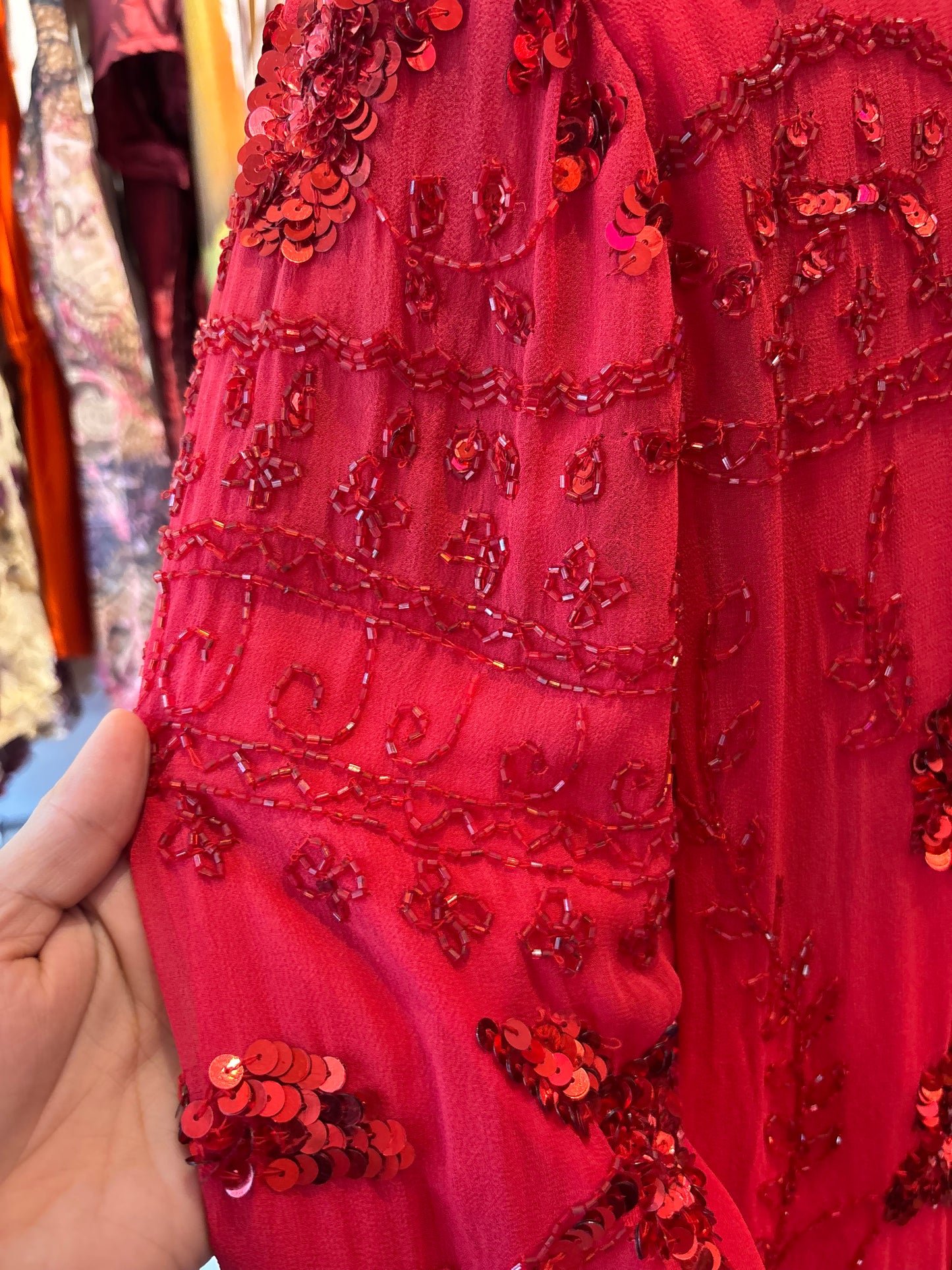Red vintage sequins jacket