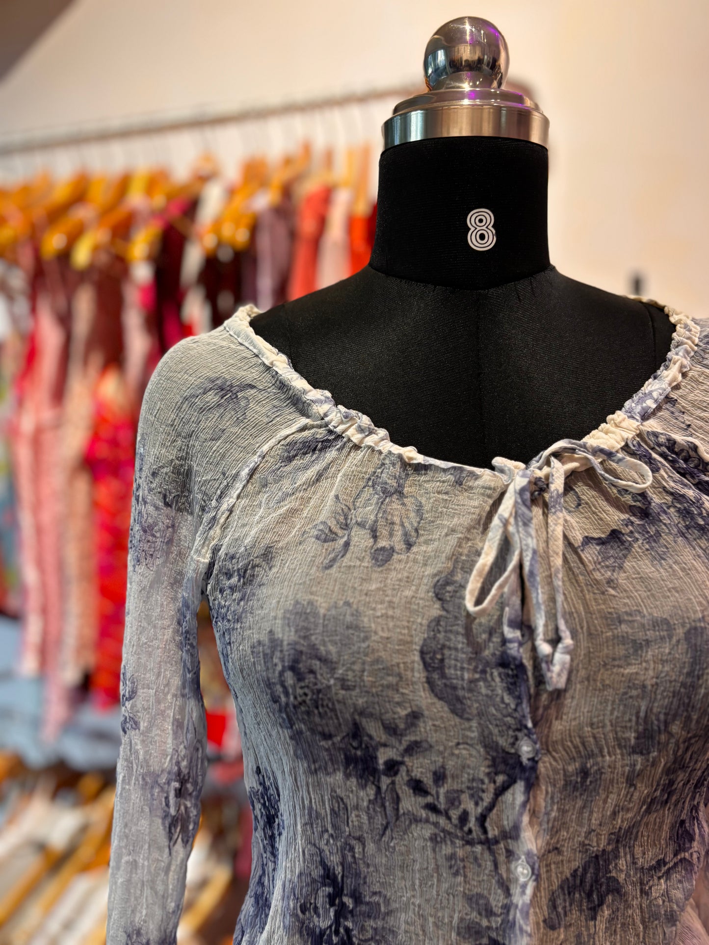 Hugo Boss blue rose 100 percent silk blouse