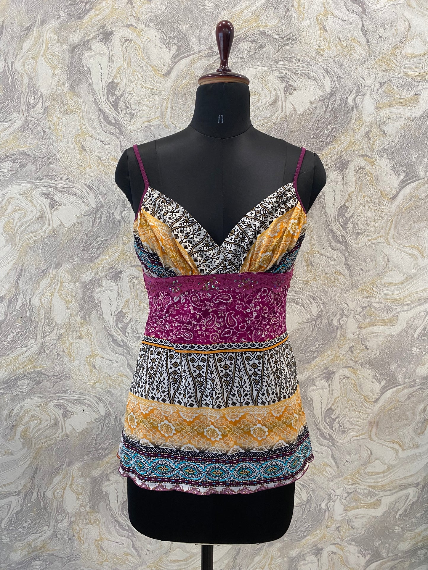 Indie cami with sequins waist