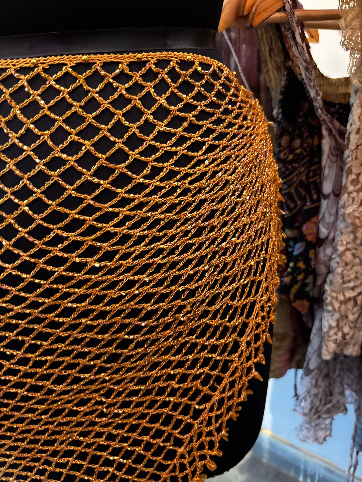 Crochet beaded wrap around